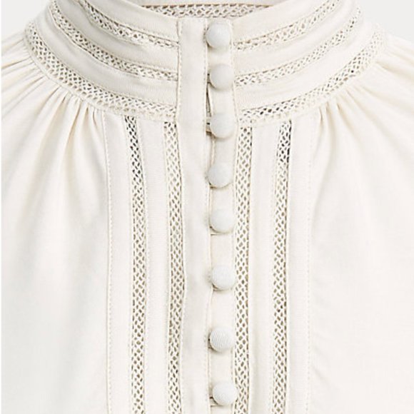 NWT: LAUREN RALPH LAUREN | Jersey Mockneck Grandmacore Blouse - Picture 1 of 4